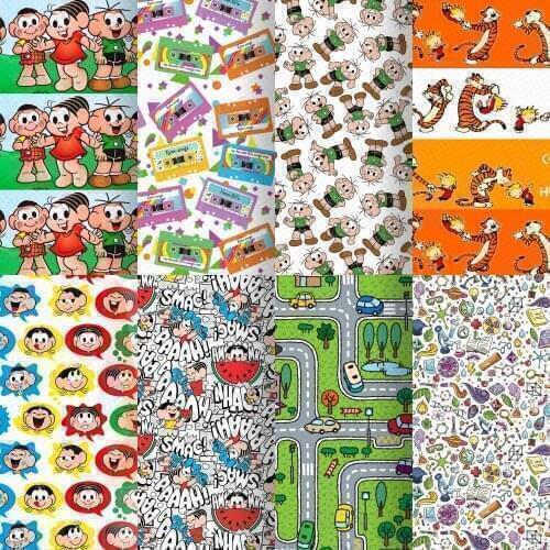 Cartoon Faux Leather Sheets Printed Synthetic Leather Fabric for DIY Earrings Hair Bows Handbags Pouches Crafts,1Yc19648