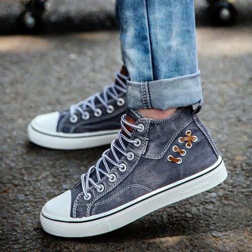 Big Size High-top Canvas Mens Sports Shoes Women Sneakers Shoes Men Sport Shoes Running Gray Athletic Tennis Sneackers A-1218