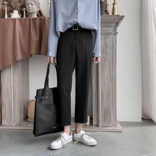 2021 Summer Mens Loose 9-point Casual Pants Business Design Cotton Formal Trousers Pantalon Slim Fit Homme Suit Pants M-2XL