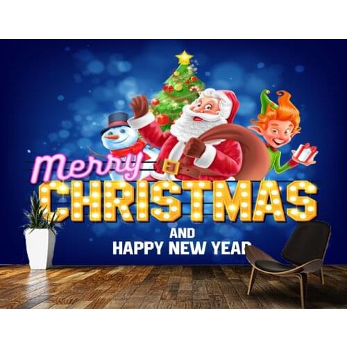 Papel de parede Cartoon Santa Claus Christmas Decoration 3d wallpaper mural,living room children bedroom wall papers home decor