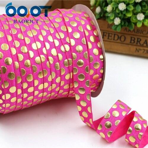 OOOT BAORJCT,176082, 5/8'' 16MM Bronzing elasticity Ribbon , 10 yards DIY handmade hair accessories Material , free shipping