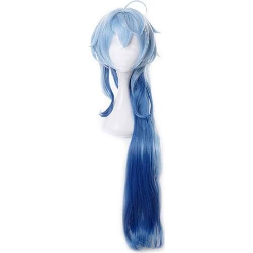 Genshin Impact Ganyu Cosplay Wig 100cm Heat Resistant Synthetic Hair Carnival Halloween Party Props
