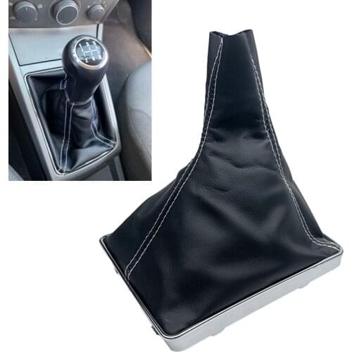 White / Black Stitch Leather Shifter Boot Protector For OPEL ASTRA III H 1.6 VAUXHALL 2004 2005 2006-2010 Gear Shift Knob Boot