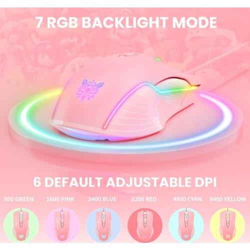 Wired Gaming Mouse With USB Connect 7 Buttons Adjustable DPI Game Mice With Breathing LED Colors For Laptop PC Gamer