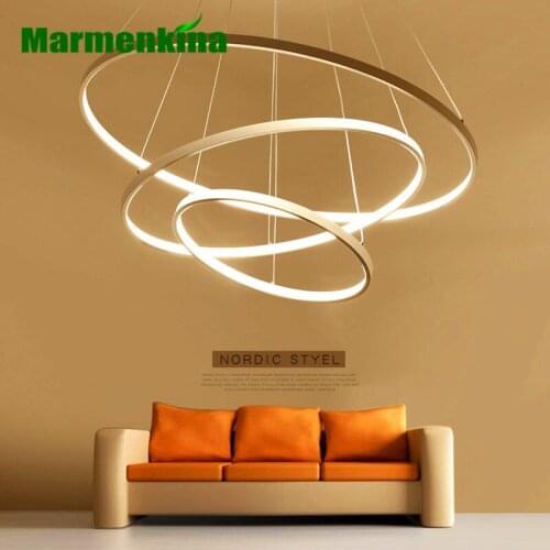 Marmenkina Modern LED pendant Lamp for living room dining room dia 40/60/80cm Circle Rings acrylic aluminum body pendant lights