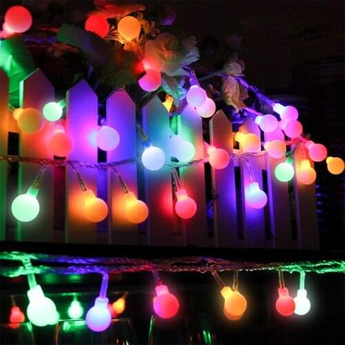 Globe Led String Lights,100 LEDs Colored Fairy Lights Waterproof Plug for Outdoor Indoor Bedroom Garden Party Wedding Decoration