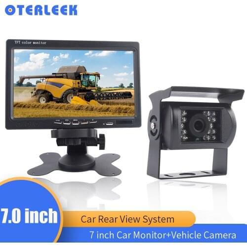 Waterproof Vehicle Camera and 7INCH Colorful TFT LCD Car Monitor Rear View Display for Van Truck Bus Campervans Lorry