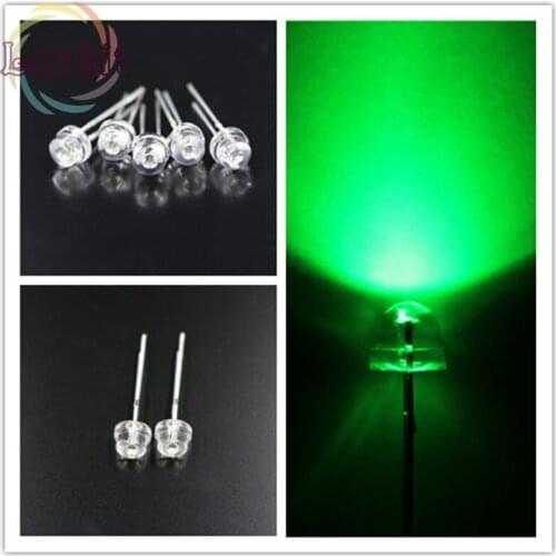 High Quality 1000PCS 5mm straw hat Green super bright light-emitting diode DIP LED astigmia Electronic Components Wholesale