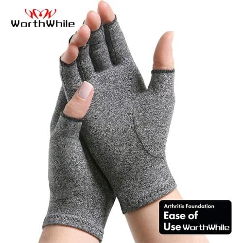 WorthWhile 1 Pair Compression Arthritis Gloves Wrist Support Cotton Joint Pain Relief Hand Brace Women Men Therapy Wristband