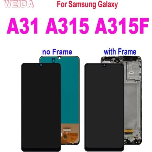 6.4" New Amoled Samsung A31 LCD Replacement For Samsung Galaxy A31 A315 A315F LCD Display Touch Screen Digitizer Assembly Frame