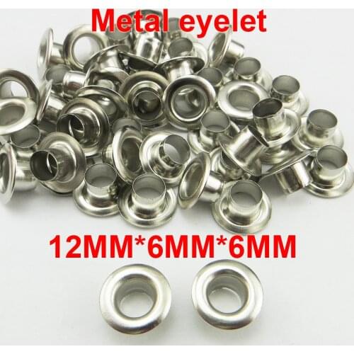 100PCS 12*6*6MM Silver METAL Button Sewing Decorative Clothes Accessory ROUND Shoes Bag Eyelet ME-025