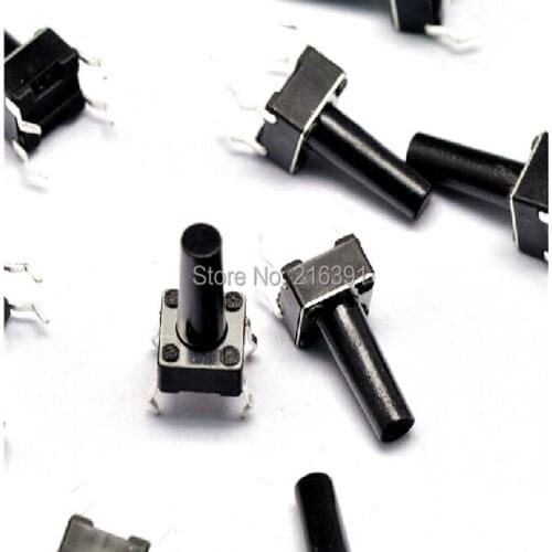 100PCS/Lot 6*6*13mm Tactile Push Button Switch 6*6*13 light touch key Miroswitch