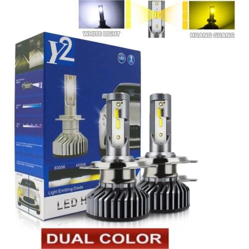 2Color Mini H4 H7 LED Car Headlight Bulb 16000LM 6500K H1 H3 H11 H13 H27 880 9005 HB3 9006 HB4 9007 Running Auto Fog Head Lamp