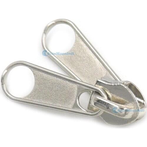 5/10/20/50 pcs pcs #5 Molded Double Zipper Puller Metal Coil Sliders Repair Replace Kit Stop for Jeans Clothes Nickel