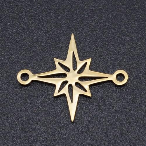 5pcs/lot 100% Stainless Steel David Star Connector Charms Wholesale Jewelry Making Charms Accept OEM Order Bracelets Pendants