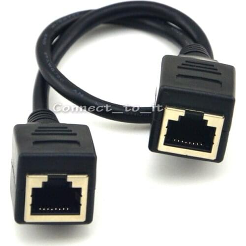 5pcs\lot) Ethernet LAN RJ45 Network connector female Jack to female adapter Cable 30cm