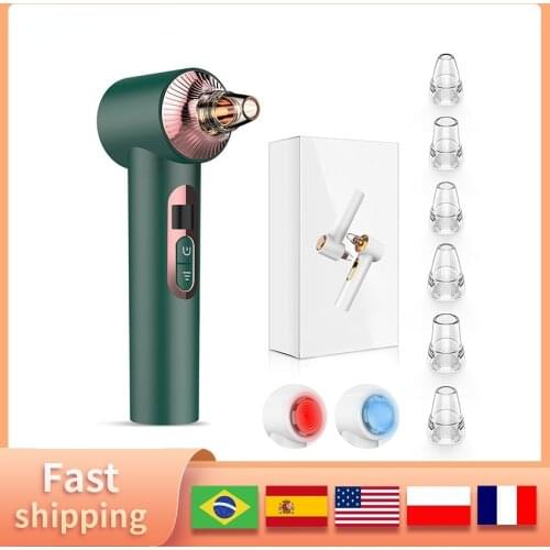 Heating Blackhead Remover 6 In 1 Visualization Acne Cleaner Machine Clean Skin Care Tools For Face Black Point Vacuum AIFREE