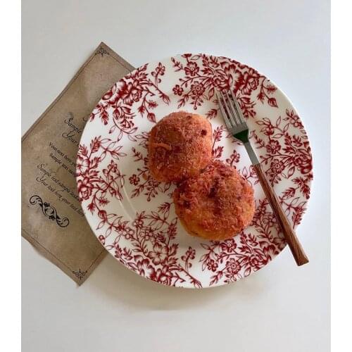 2021 New Style Dessert Plate Originality Retro Styles Freehand Sketching Dish Cake Salver Porcelain Plates Personality Tray