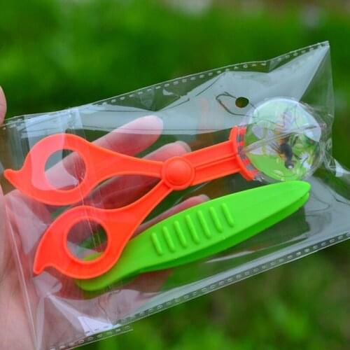 Children School Plant Insect Biology Study Tool Set Plastic Scissor Clamp Tweezers Cute Nature Exploration Toy