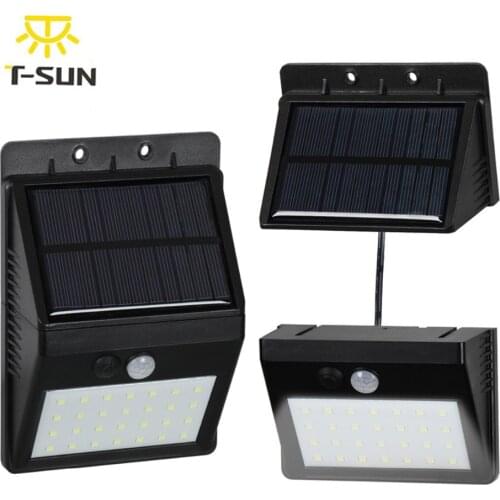 T-SUNRISE 2 PACK 28 LED Solar Light Motion Sensor Separable Solar Panel Garden Light Solar Lamp Waterproof IP64 Street Light