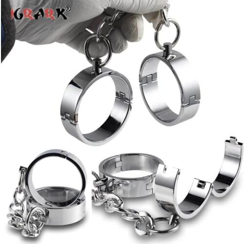 Adult Games Sex Toys for Couples Night Party Role Play Erotic Accessories Stainless Steel Handcuffs BDSM Bondage Gear Equipment