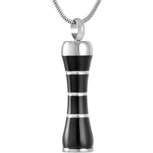 IJD9171 NEW Funeral Keepsake Wholesale or Retail Stainless Steel Two Tone Cylinder Cremation Urn Necklace&Pendant for Pet Ashes
