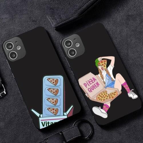 Ins pizza girl Phone Case for iPhone 12 11 mini pro XS MAX XR 8 7 6 6S Plus X 5S SE 2020