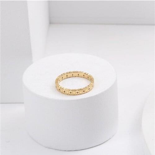 Joolim High End PVD Plated Flower Pattern Stainless Steel Rings for Women