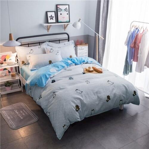 Twin Full Home Textile Animals Printed 3/4pcs Bedding Set Bed Cover Bed Sheet Duvet Cover Pillowcase Bed Linen Bedclothes Queen