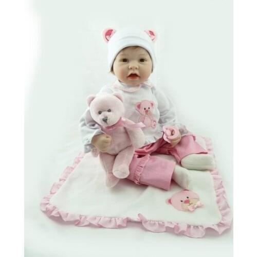 NPKCOLLECTION 55cm realistic lifelike reborn baby doll bebes reborn doll playing toys for kids Christmas Gift soft silicone doll