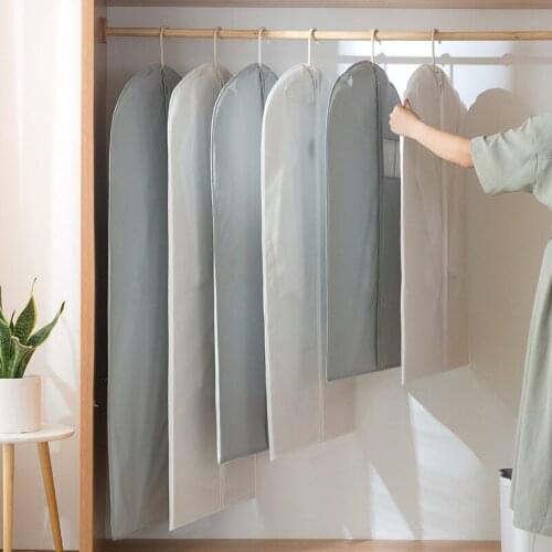 Garment Bag Dust Bag Perspective Non-Woven Clothing Covers Suit Bag Clothes Moisture Dust Cover Home Wardrobe Closet Organizer