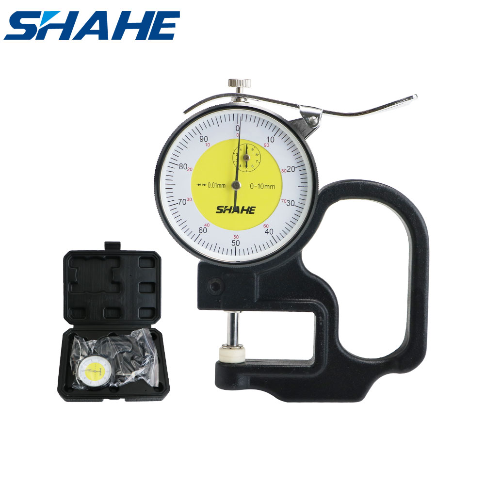 Shahe metric thickness gauge 0-10 mm 0.01 mm dial indicator thickness gauge