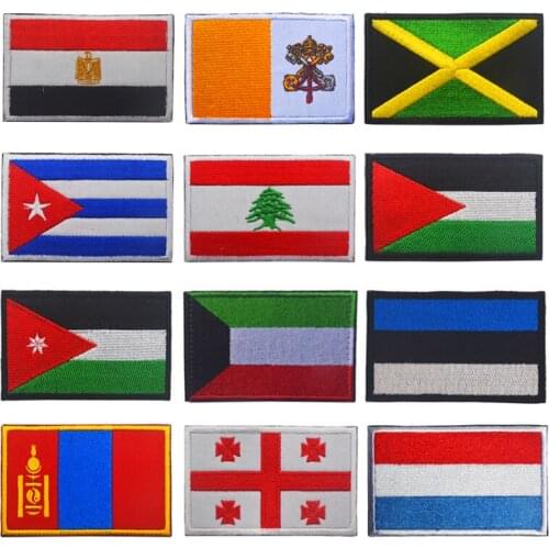 1 PC fabric patch Luxembourg Estonia Lebanon Jordan Jamaica Flag Patch Sew on Clothes Armband Backpack Sticker DIY Accessories