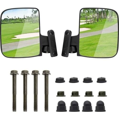 No-Drilling Required Golf Cart Folding Side View Mirrors Compatible For Club Car, EZGO, Yamaha,Star,Carts Side Mirror