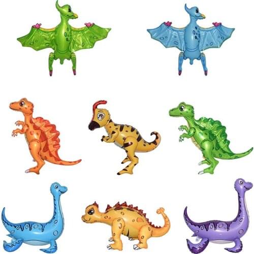 New Design 3D Large Dinosaur Balloon Wholesale Birthday Party Party Theme Decoration Cartoon Aluminum Dinosaur Foil Balloon