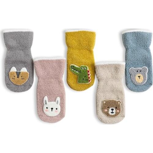 Thicken Autumn Winter Coral Fleece Baby Kids Socks Soft Warm Socks for Children 0-3 Years Boys Girls Non-slip Floor Baby Socks