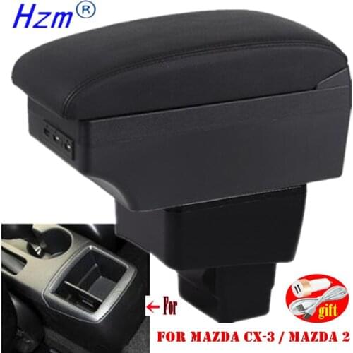 For mazda CX-3 Armrest 2018 For mazda 2 skyactiv version cx3 CX-3 Car Armrest Storage box car accessories Charging with USB