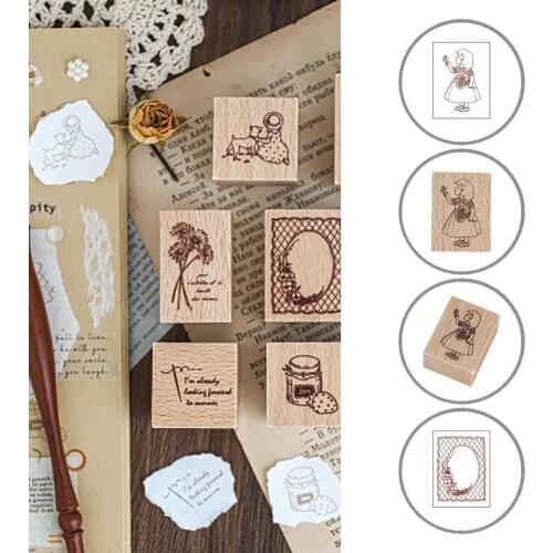 Portable Useful Pocket Diary Stamp Seal Beech Wood Seal Delicate for Scrapbooking