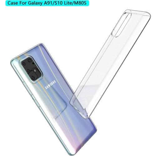 Clear Case for Samsung M80s Transparent Soft TPU Shockproof Phone Case for Samsung Galaxy M80s A91 S10 lite Protection Cover