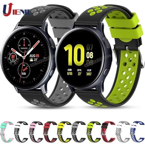 20mm Silicone Band Strap for Samsung Galaxy Watch 3 41mm Active 2 40 44mm Gear S2 Sport Watchband Strap Bracelet Wristband
