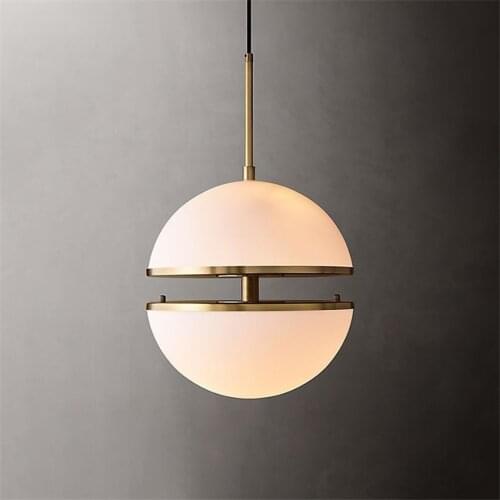 Nordic luxury Half ball pendant lights living room kitchen lamps model room restaurant bar modern bedside white hanging lighting
