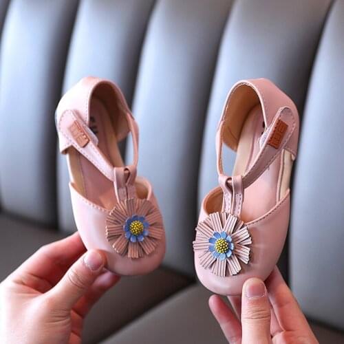 Baby Girls Sandals Kids Flower Princess Shoes Summer Children Beach Sandalias Slip on Flats Shoes Toddler E700