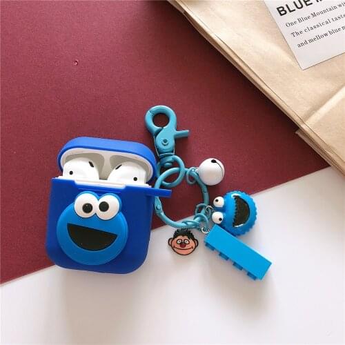 Cartoon Sesame Street ELMO Cute Earphone Cases For Apple Airpods 1 2 Wireless Bluetooth Headset Silicone Cover For Airpods Pro
