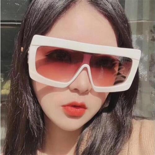 Square Overszied Sunglasses Women Gradient Shades Plastic Big Frame Sunglasses Men Black Designer Glasses Vintage UV400