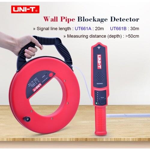 Wall PVC Iron Pipe Blockage Detector UNI-T UT661A/UT661B Wall Pipe Blockage Detector Pipe Blocking Clogging Scanner Plumber TOOL