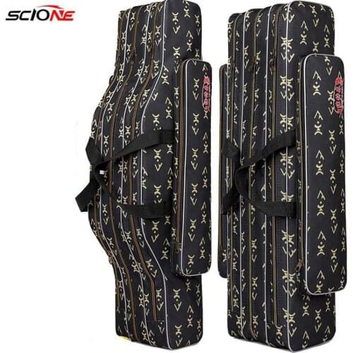 Thicken Fishing Bag Rod Reel Lure Pole Tool 2/3 Layer Waterproof Fishing Gear Tackle Storage Case Organizer X180G