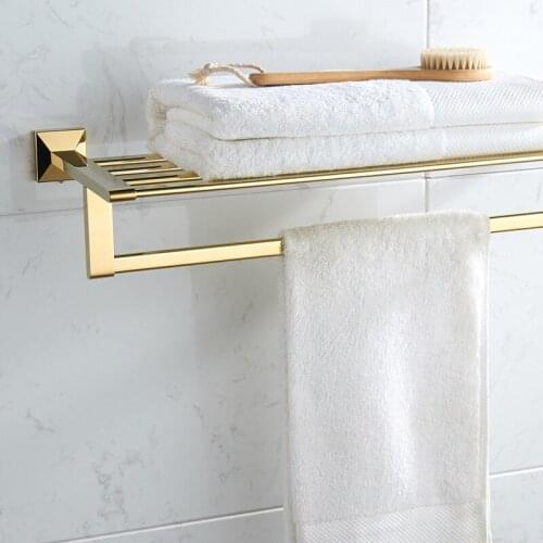 Vidric Carlisle All-copper white gold bathroom towel rack bathroom towel rack shelving metal pendant