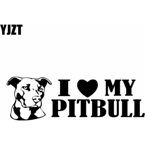 YJZT 17.8X5.7CM I Love My Pitbull Intereting Car Sticker Vinyl Decal Decor Pattern Black/Silver C24-1184