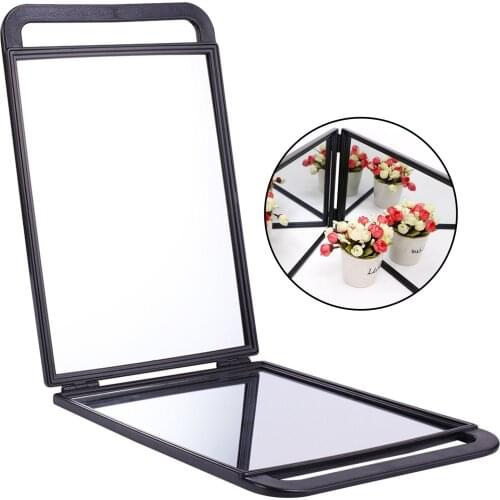 Hairdressing Hand Mirror, Professional Double Side Foldable Handheld Salon Barbers Hairdressers Mirror with Handle