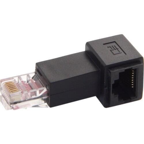 Zihan Down Angled 90 Degree 8P8C FTP STP UTP Cat 5e Male to Female Lan Ethernet Network Extension Adapter